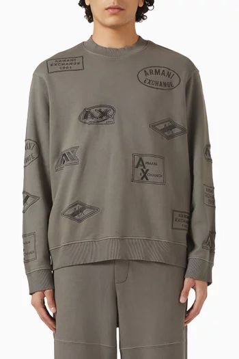 سويت شيرت بشعار الماركة قطن