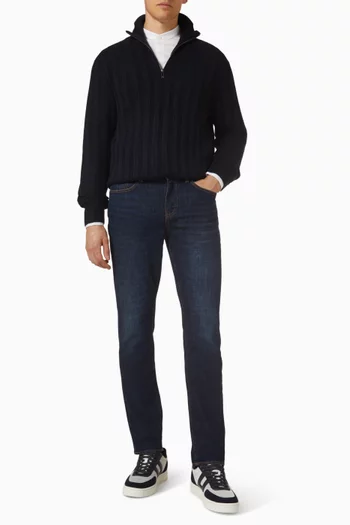 Half Zip Sweater in Virgin Wool-blend