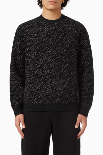 All-over AX Logo Sweater in Knit