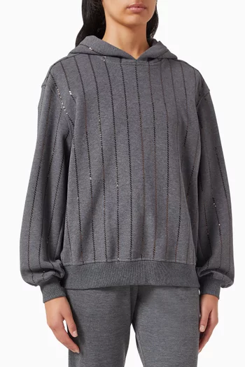 Sequin-embellished Hoodie in French Terry