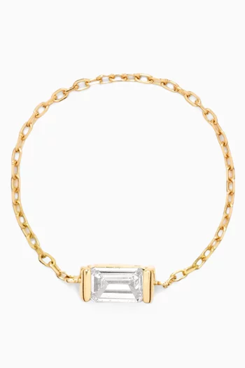 Chain Azure Ring in 18kt Gold