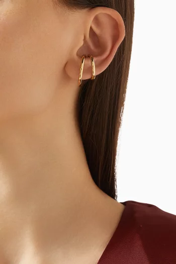 Sola Mismatched Ear Cuffs in Gold-plated Brass