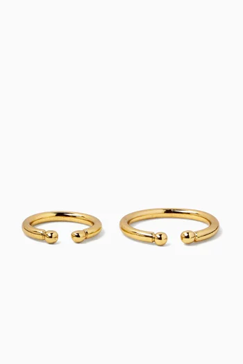 Sola Mismatched Ear Cuffs in Gold-plated Brass