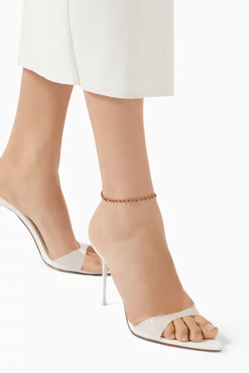 Sea Whisperer Tiny Love Anklet in Gold-plated Brass