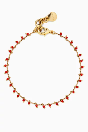 Sea Whisperer Tiny Love Anklet in Gold-plated Brass
