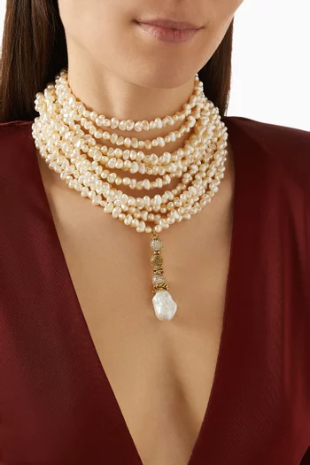 Romantic Girl Pearl Choker Necklace