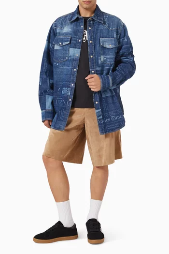 تي شيرت بشعار الماركة المقوس قطن