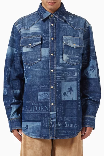 Logo-print Shirt in Denim