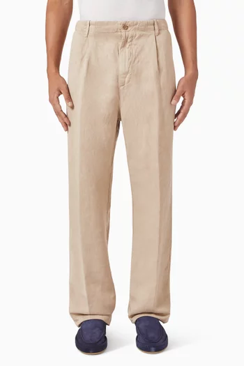 Pleat Pants in Linen