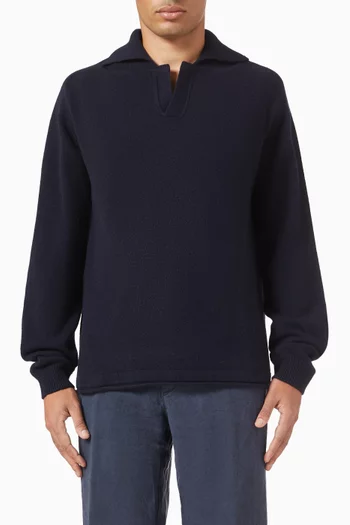 Polo Sweater in Linen Knit