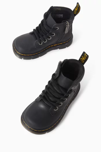 حذاء بوت على الكاحل جلد 