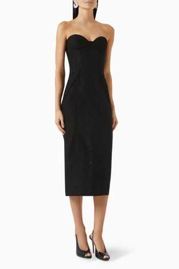 Corset Midi Dress in Lace