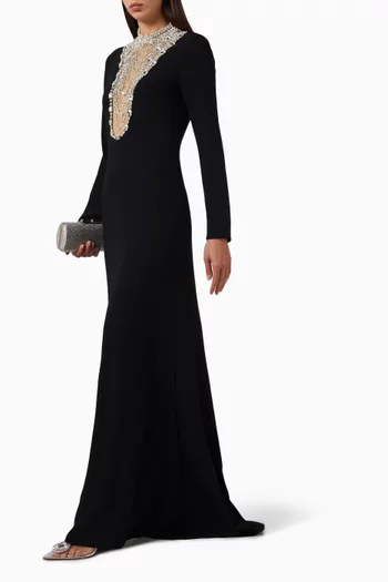 Dellana Crystal Gown in Crepe