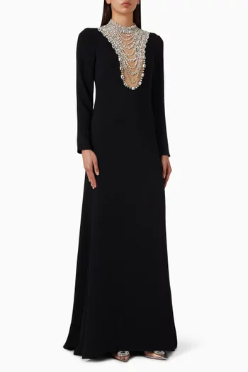 Dellana Crystal Gown in Crepe
