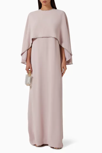 Karolina Cape Gown in Crepe