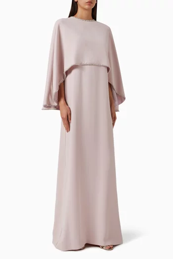 Karolina Cape Gown in Crepe