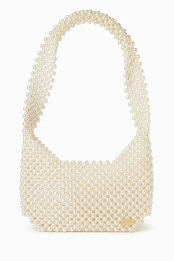 حقيبة كتف جوليا مطرزة بالخرز أكريليك