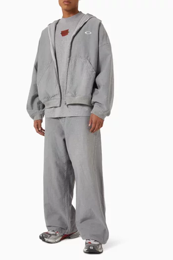 Trompe L'Œil Hoodie in Cotton-denim