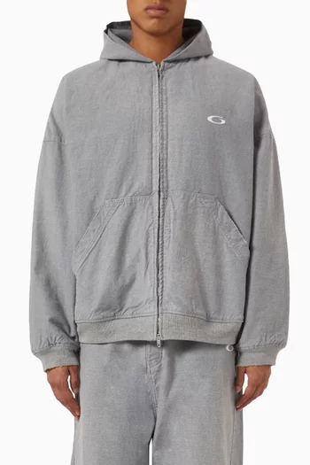 Trompe L'Œil Hoodie in Cotton-denim