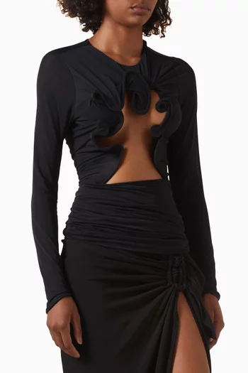 بلوزة هولو فينوس قصيرة قماش شبكي