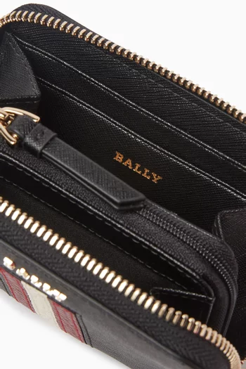 Saira Stripe Wallet in Leather