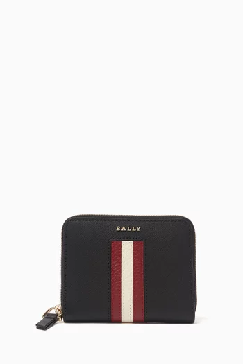 Saira Stripe Wallet in Leather