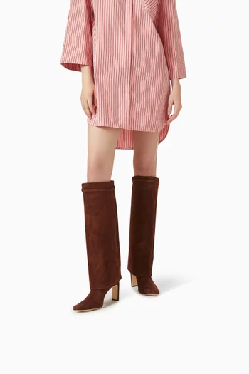 Wally 90 Foldover Boots in Suede