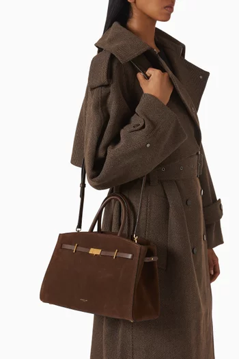 Medium Hudson Top Handle Handbag in Suede