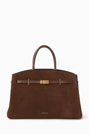 Medium Hudson Top Handle Handbag in Suede