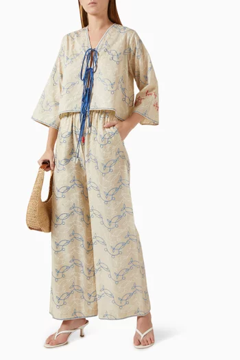 Embroidered Self-tie Co-ord Set