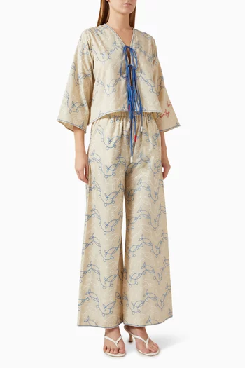 Embroidered Self-tie Co-ord Set