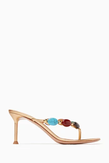 حذاء مفتوح شانتي بكعب 70 مم شمواه وجلد نابا