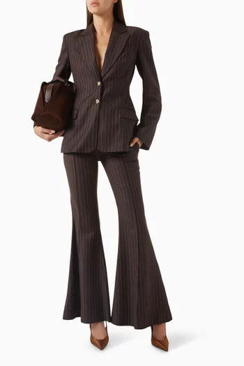 Pinstripe Blazer in Wool-blend