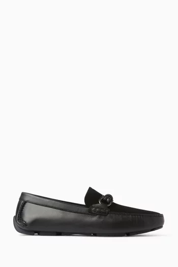 Almeria Gancini Driver Shoes in Leather & Suede