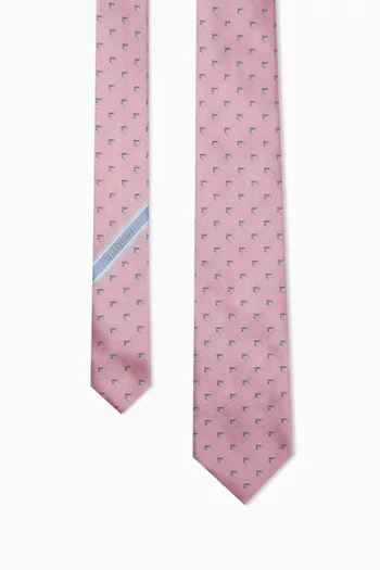 Gancini Tie in Silk Jacquard