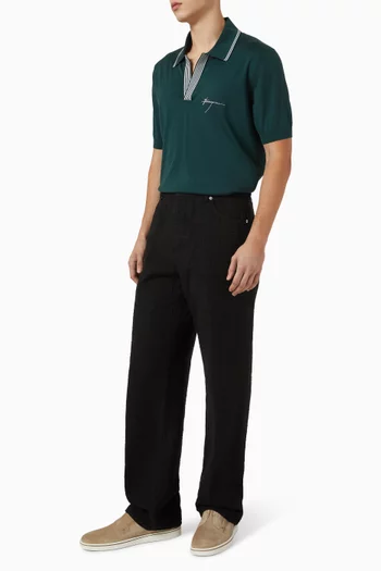 Logo Polo Shirt in Silk-cotton