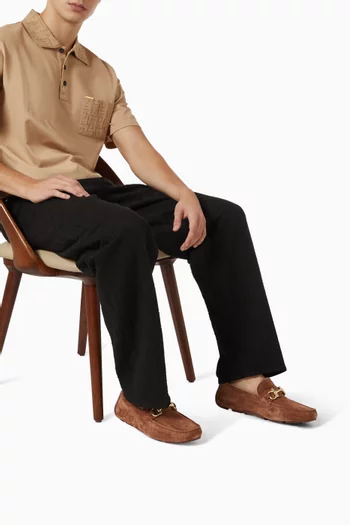 Parigi Gancini Driver Shoes in Suede