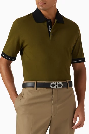 Gancini Reversible Belt in Leather