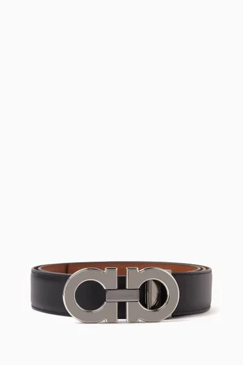 Gancini Reversible Belt in Leather