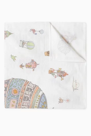 Printed Carré Blanket in Organic Cotton