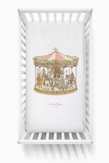 Carousel Fitted Sheet in Satin-finish Organic Cotton
