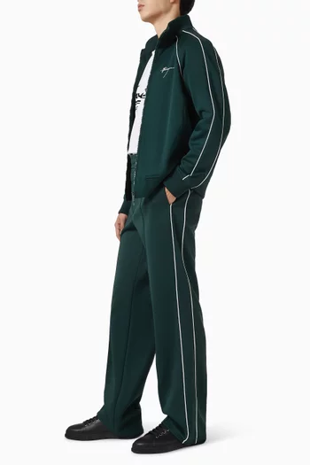 Drawstring Striped Pants in Cotton-blend