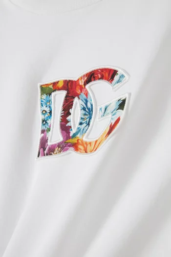 Floral Logo T-shirt in Cotton