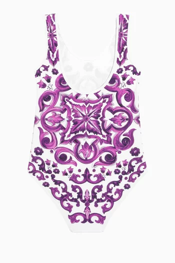 Majolica-print Swimsuit in Nylon