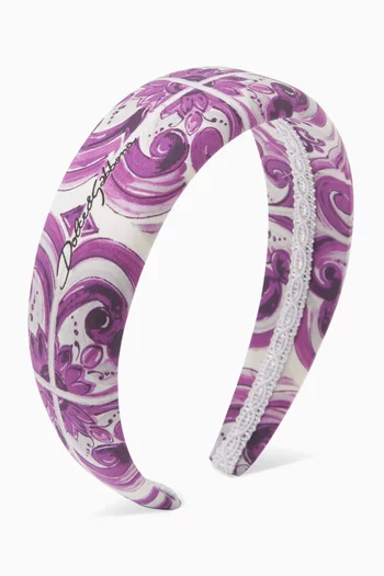 Majolica-print Headband in Cotton
