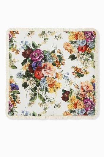 Mixed bouquet Flower Blanket in Cotton