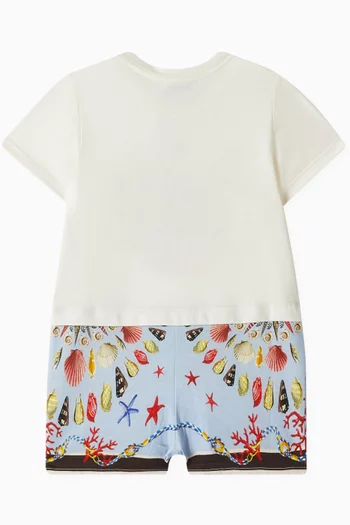 Underwater-themed Romper in Cotton