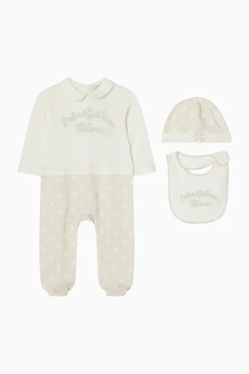 Polka-dot Sleepsuit Set in Cotton