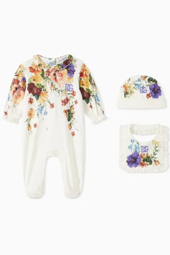 Flower-print 3-piece Gift Set