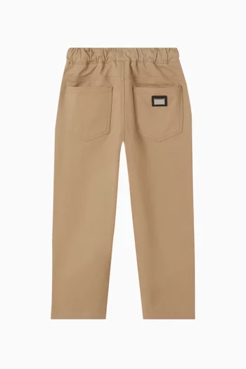 Logo-embroidered Pants in Cotton